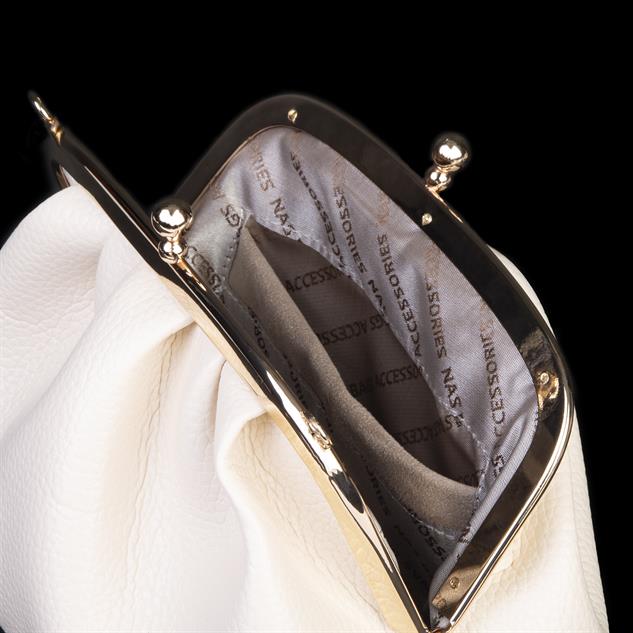 Nas Bag Mini Omuz ve Çapraz Vintage Burslu Çanta (23x15 cm) Krem  Lopez