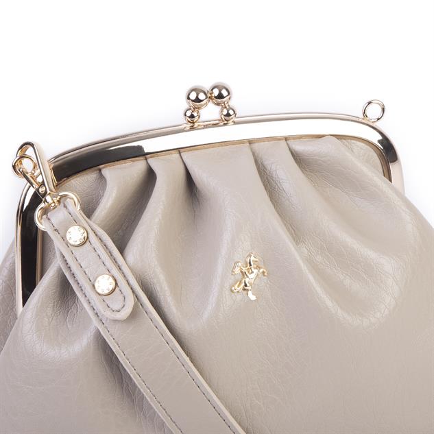Nas Bag Mini Omuz ve Çapraz Vintage Burslu Çanta (23x15 cm)  Kum Victoria