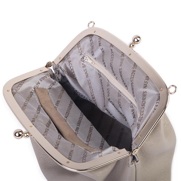 Nas Bag Mini Omuz ve Çapraz Vintage Burslu Çanta (23x15 cm)  Kum Victoria