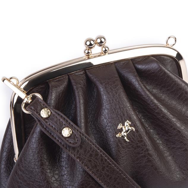 Nas Bag Mini Omuz ve Çapraz Vintage Burslu Çanta (23x15 cm)  Kahve Victoria
