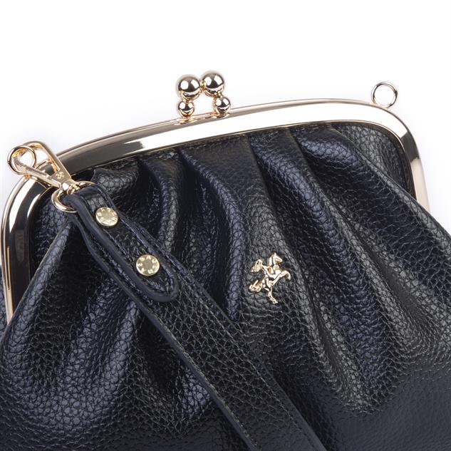 Nas Bag Mini Omuz ve Çapraz Vintage Burslu Çanta (23x15 cm)  Siyah Lopez