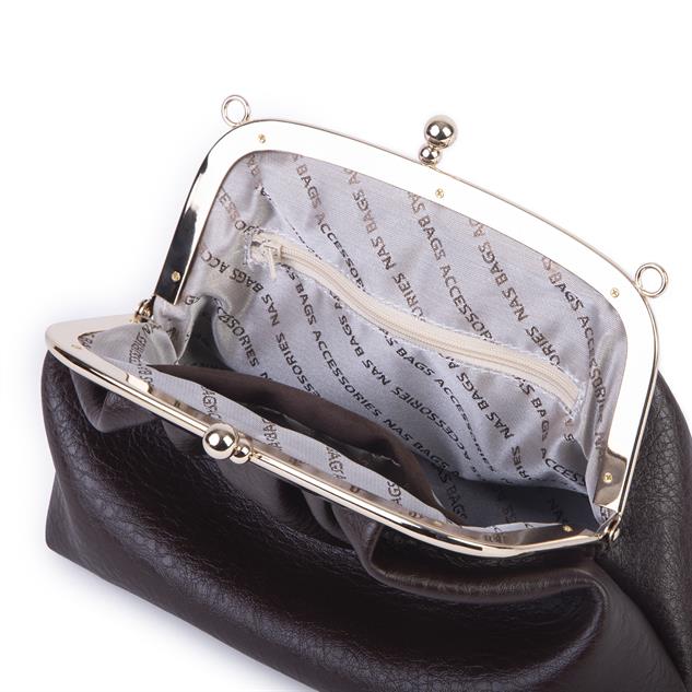 Nas Bag Mini Omuz ve Çapraz Vintage Burslu Çanta (23x15 cm)  Kahve Victoria