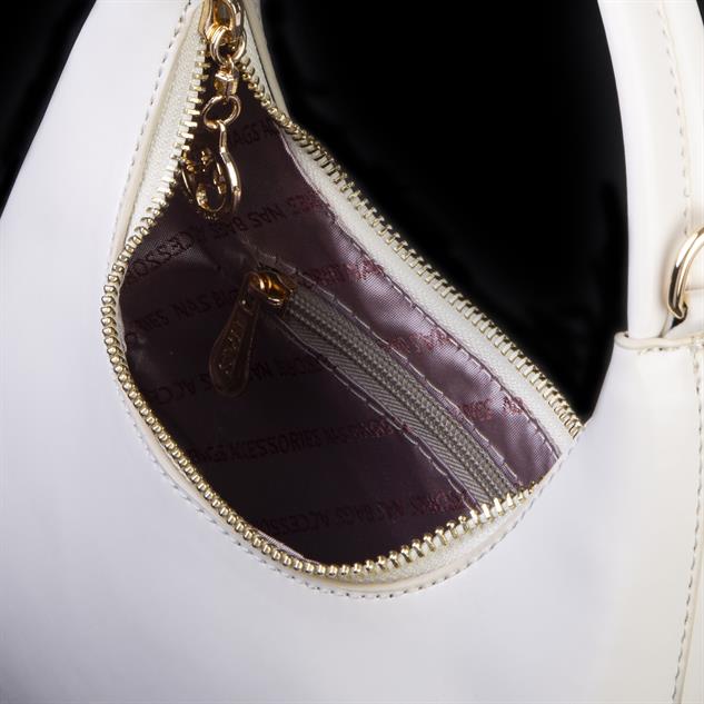 Nas Bag Mini Zincirli Omuz ve Çapraz Çanta krem
