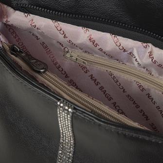 Nas Bag  Omuz Çantası Siyah Taşlı