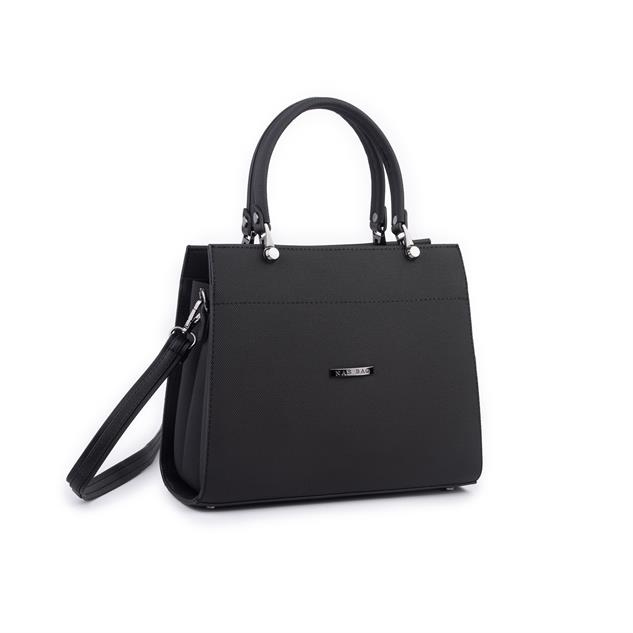 Nas Bag Orjinal Kadın El ve Omuz Çantası Klasik Şık Siyah Lacst (En :30 cm Boy:26cm)