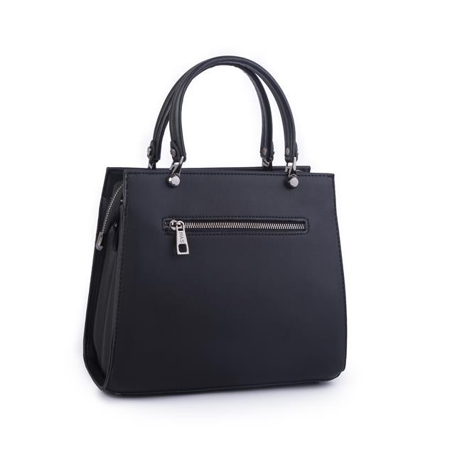 Nas Bag Orjinal Kadın El ve Omuz Çantası Klasik Şık Siyah  Mngo (En :30 cm Boy:26cm)