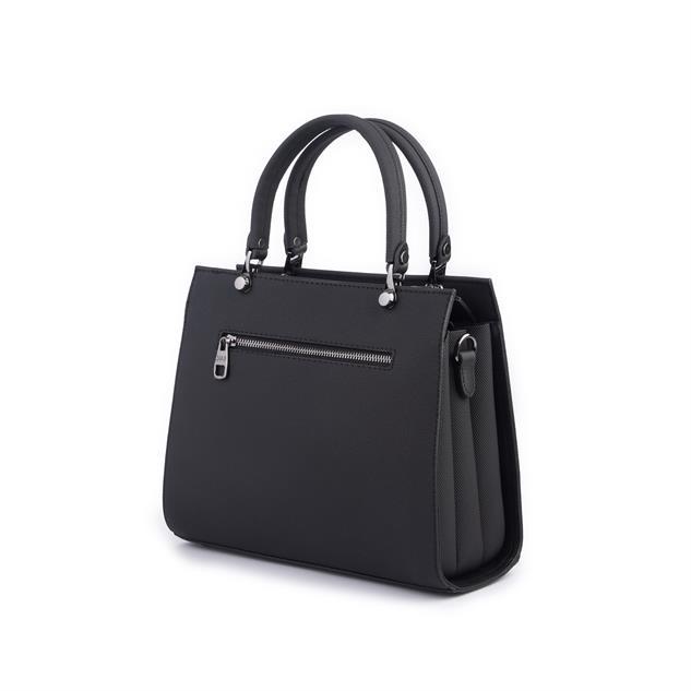 Nas Bag Orjinal Kadın El ve Omuz Çantası Klasik Şık Siyah Lacst (En :30 cm Boy:26cm)