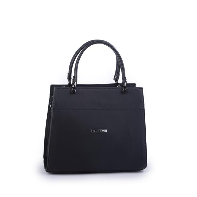 Nas Bag Orjinal Kadın El ve Omuz Çantası Klasik Şık Siyah  Mngo (En :30 cm Boy:26cm)