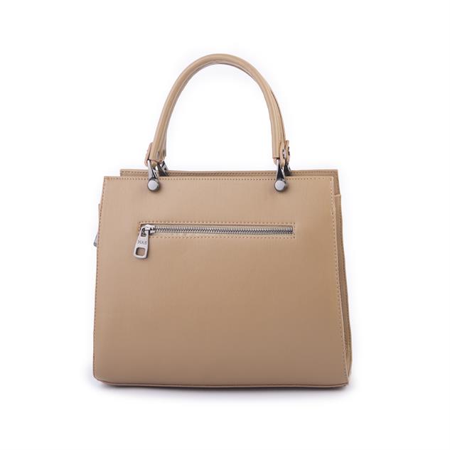 Nas Bag Orjinal Kadın El ve Omuz Çantası Klasik Şık Kum Nero (En :30 cm Boy:26cm)