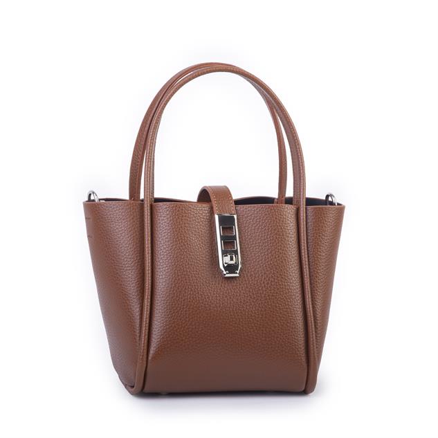 Nas Bag Orta Boy Kadın El ve Omuz Çapraz Çanta 18x20 cm Taba Lopez