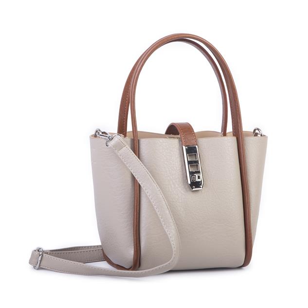 Nas Bag Orta Boy Kadın El ve Omuz Çapraz Çanta 18x20 cm Kum Taba Victoria