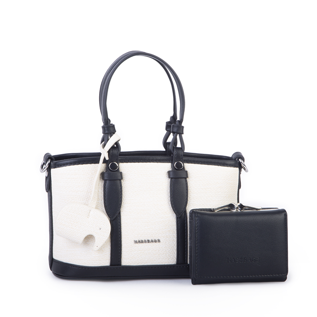 Nas Bag Premium 2 li Mini Set El ve Çapraz Çanta ile Cüzdan Takım Siyah