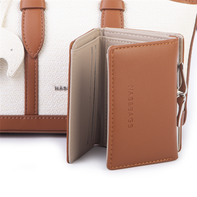 Nas Bag Premium 2 li Mini Set El ve Çapraz Çanta ile Cüzdan Takım Taba
