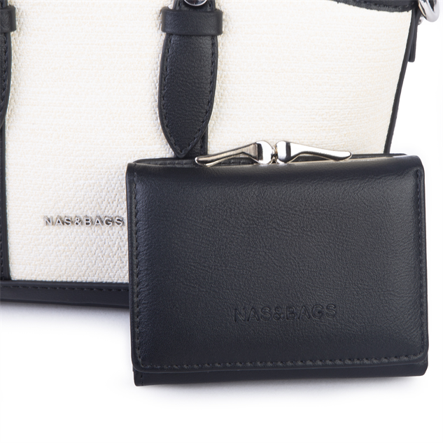 Nas Bag Premium 2 li Mini Set El ve Çapraz Çanta ile Cüzdan Takım Siyah