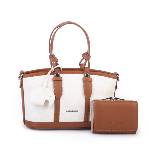 Nas Bag Premium 2 li Mini Set El ve Çapraz Çanta ile Cüzdan Takım Taba