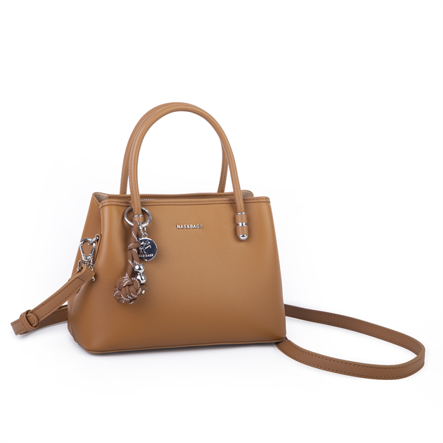 Nas Bag Premium 2li set Çanta El Omuz ve Çapraz Çanta Cüzdan Taba