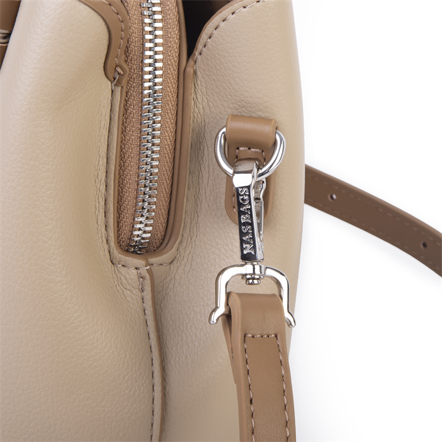 Nas Bag Premium 2li set Çanta El Omuz ve Çapraz Çanta Cüzdan Vizon