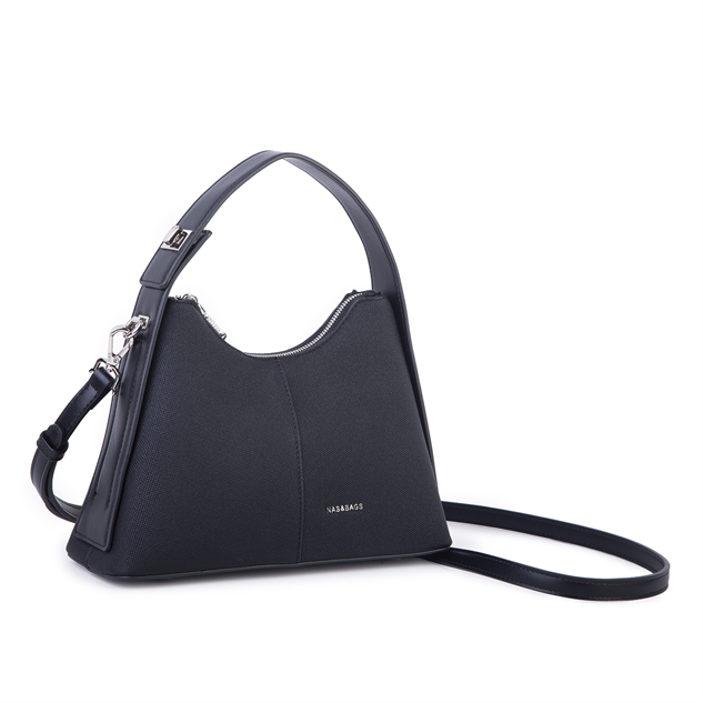 Nas Bag Premium 2li Set Kadın El Omuz ve Postacı Çantası ile Cüzdan Set Siyah