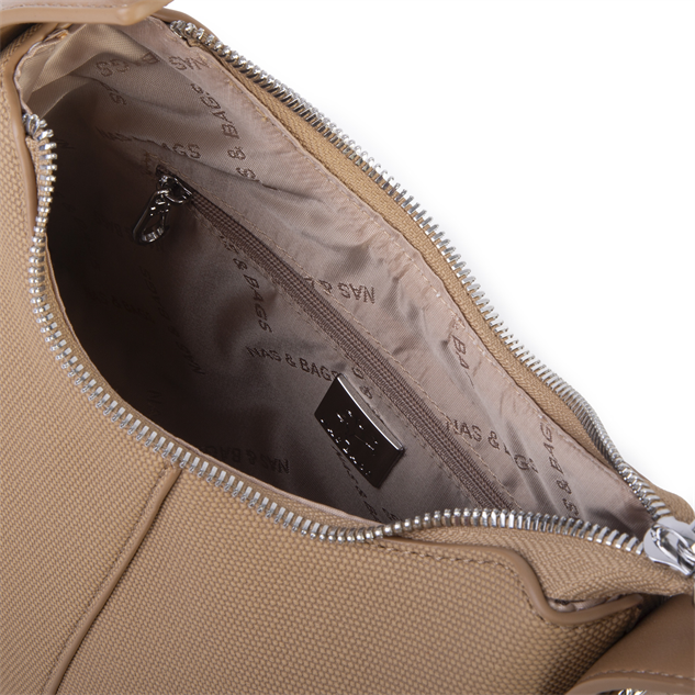 Nas Bag Premium 2li Set Kadın El Omuz ve Postacı Çantası ile Cüzdan Set Kum