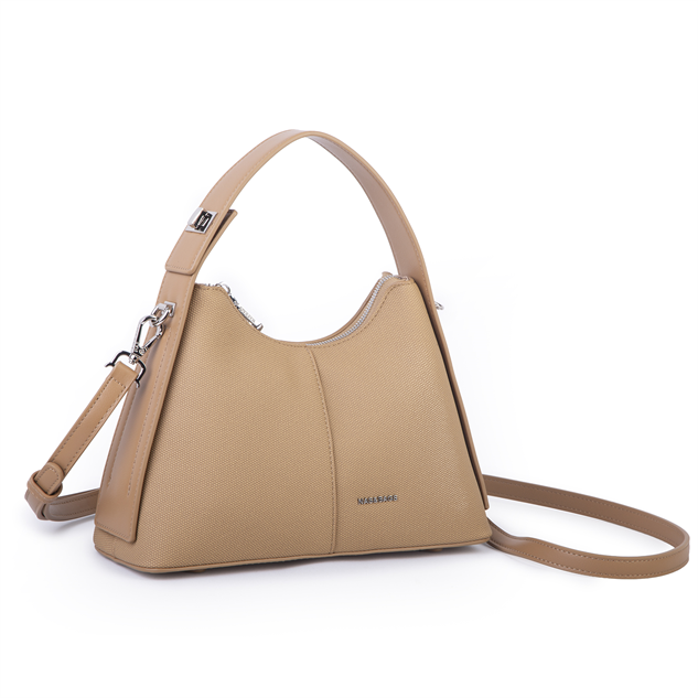 Nas Bag Premium 2li Set Kadın El Omuz ve Postacı Çantası ile Cüzdan Set Kum