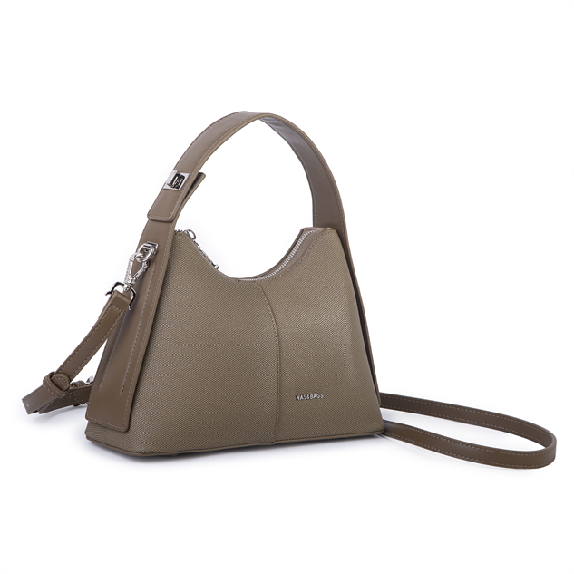 Nas Bag Premium 2li Set Kadın El Omuz ve Postacı Çantası ile Cüzdan Set Yeşil