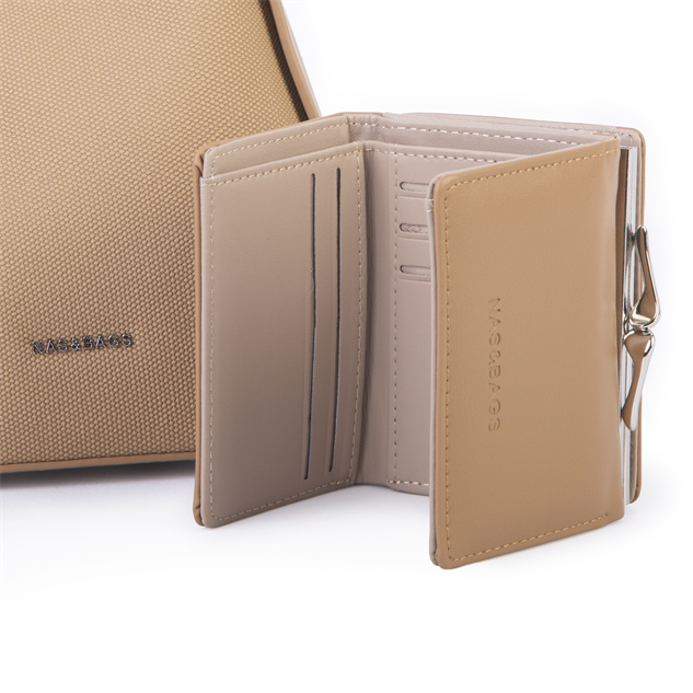 Nas Bag Premium 2li Set Kadın El Omuz ve Postacı Çantası ile Cüzdan Set Kum