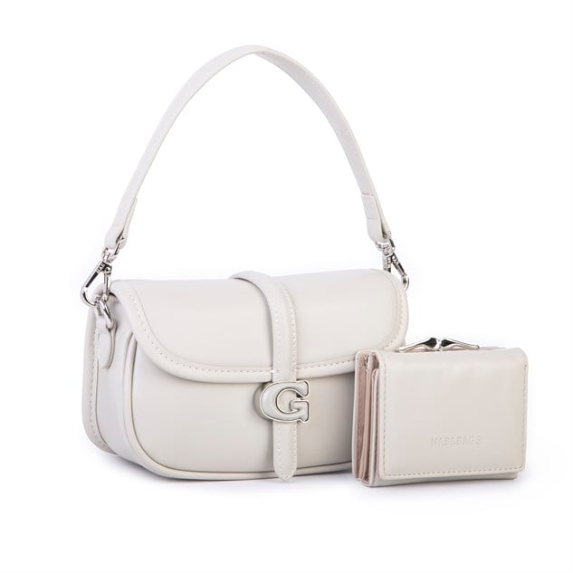 Nas Bag Premium Seri Mini 2li Set Çapraz El ve Cüzdan Seti Kum