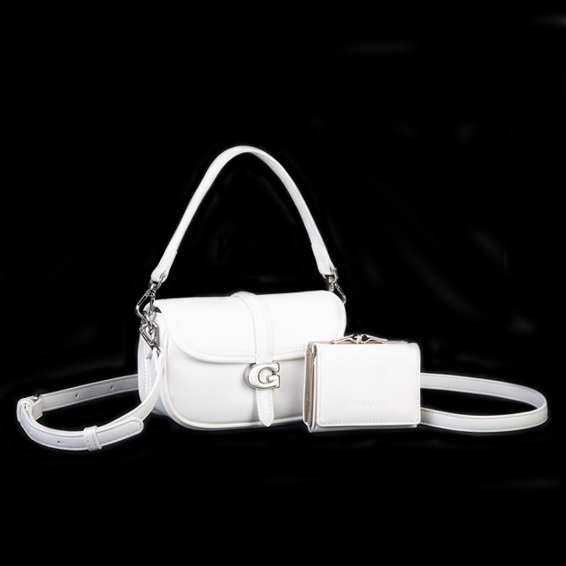 Nas Bag Premium Seri Mini 2li Set Çapraz El ve Cüzdan Seti Beyaz