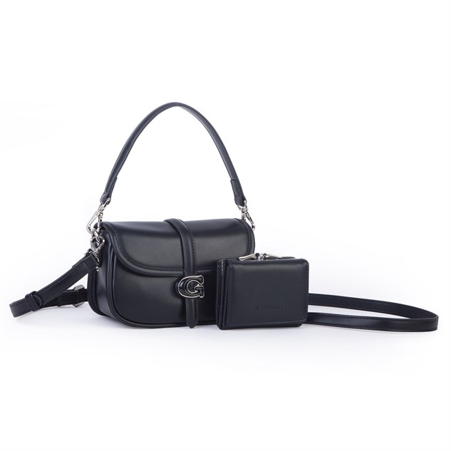 Nas Bag Premium Seri Mini 2li Set Çapraz El ve Cüzdan Seti Siyah