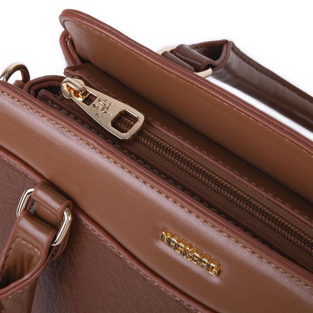 Nas Bag Şık  Kadın Midi El ve Omuz Çanrası Taba Victoria