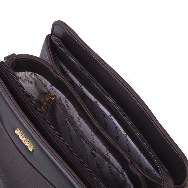 Nas Bag Şık  Kadın Midi El ve Omuz Çanrası Kahve Victoria