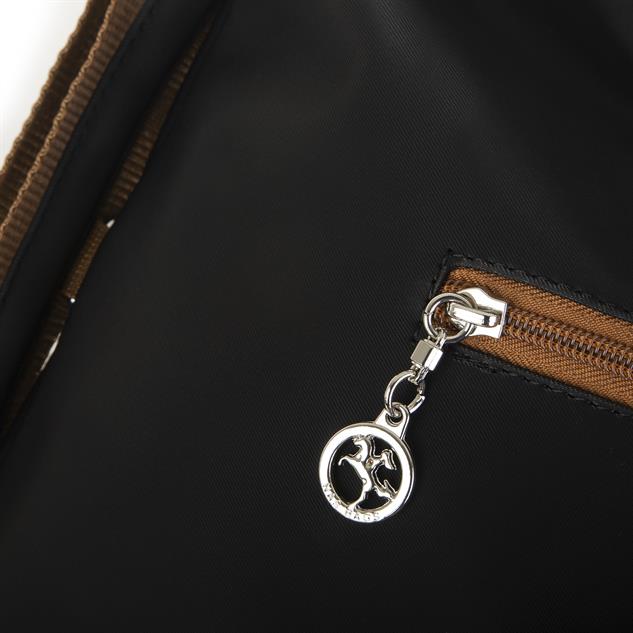 Nas Bag Sırt Çantası ve Omuz Çantası Dönüştürülebilir Tasarımlı Ürün Mini Ayrılabilir  Çapraz Çantalı   Siyah Taba  Buzzy  (33x33 cm Ebatındadır)