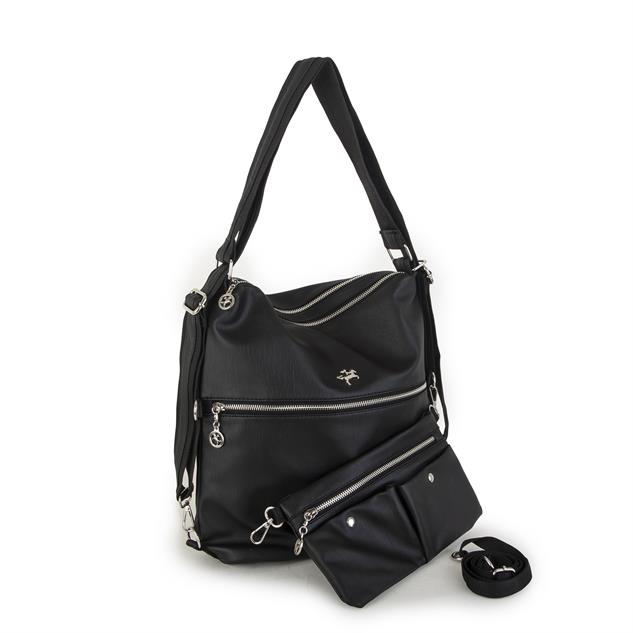 Nas Bag Sırt Çantası ve Omuz Çantası Dönüştürülebilir Tasarımlı Mini Ayrılabilir  Çapraz Çantalı  Ürün  Siyah Yıkamalı (33x33 cm Ebatındadır)