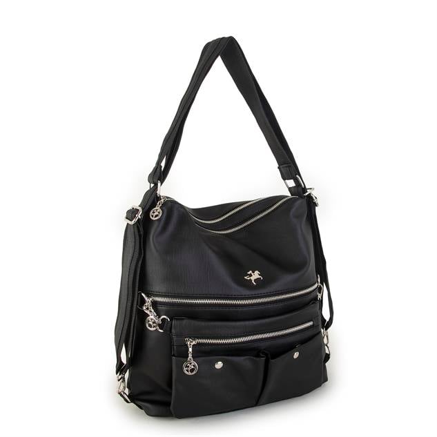 Nas Bag Sırt Çantası ve Omuz Çantası Dönüştürülebilir Tasarımlı Mini Ayrılabilir  Çapraz Çantalı  Ürün  Siyah Yıkamalı (33x33 cm Ebatındadır)