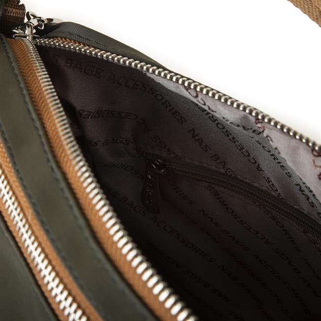 Nas Bag Sırt Çantası ve Omuz Çantası Dönüştürülebilir Tasarımlı Ürün Mini Ayrılabilir  Çapraz Çantalı  Yeşil Taba Buzzy ( 33x33 cm Ebatındadır)