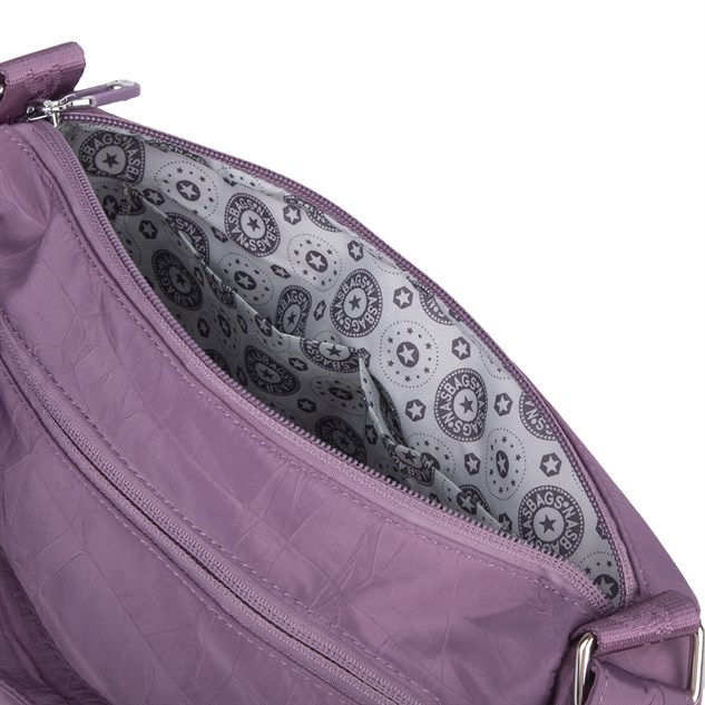 Nas Bag Ultra Hafif Kadın Çapraz ve Omuz Çantası 3 Gözlü Mor