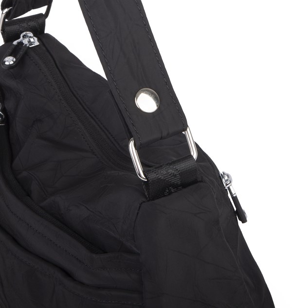 Nas Bag Ultra Hafif Kadın Çapraz ve Omuz Çantası 3 Gözlü Siyah