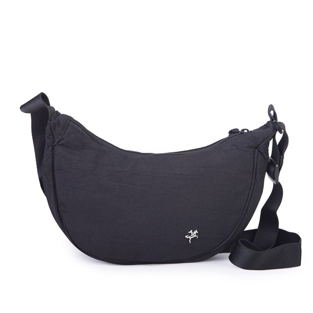 Nas Bag Ultra Hafif Kadın Spor Günlük Nas Bag Minimalist Günlük Ayarlanabilir Askılı Mini Hobo Çanta (en 25 cm ;boy 22 cm ) Siyah