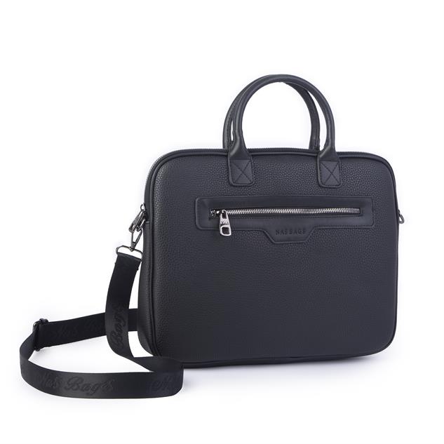 Nas Bag Unisex Business Bag Laptop ve Evrak Çantası El ve Çapraz Çanta Siyah   Belinda 