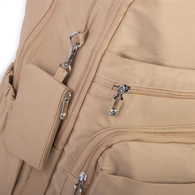 Nas Bag Unisex Büyük Boy Çok Gözlü Hafif Sırt Çantası Kum