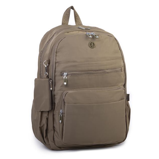Nas Bag Unisex Büyük Boy Çok Gözlü Hafif Sırt Çantası Haki