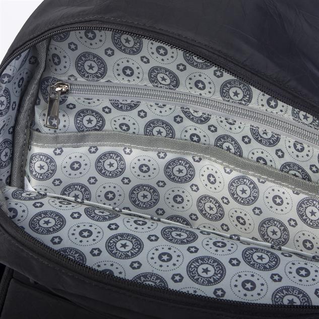 Nas Bag Unisex Büyük Boy Çok Gözlü Su Geçirmez Sırt Çantası Siyah