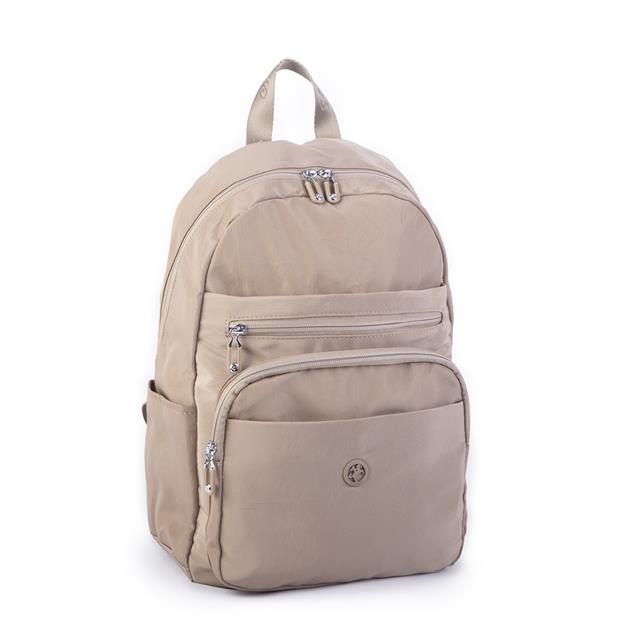 Nas Bag Unisex Büyük Boy Çok Gözlü Su Geçirmez Sırt Çantası Vizon 