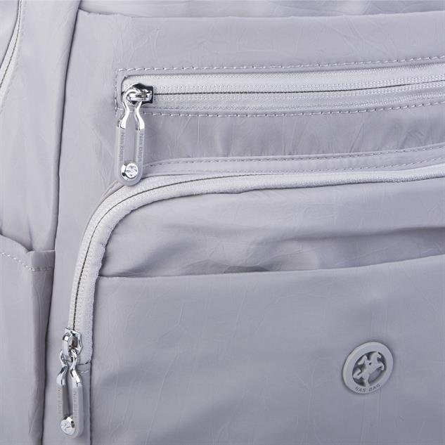 Nas Bag Unisex Büyük Boy Çok Gözlü Su Geçirmez Sırt Çantası Gri