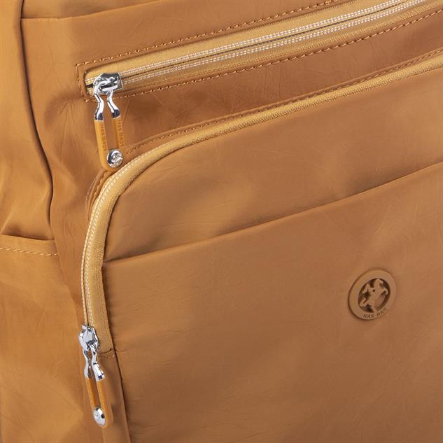 Nas Bag Unisex Büyük Boy Çok Gözlü Su Geçirmez Sırt Çantası Hardal
