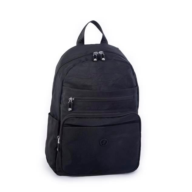 Nas Bag Unisex Büyük Boy Çok Gözlü Su Geçirmez Sırt Çantası Siyah