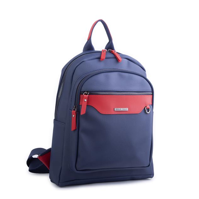Nas Bag Unisex Büyük Boy Sırt Çantası Tablet Koruma Tasarımı Lacivert Kırmızı Lacst