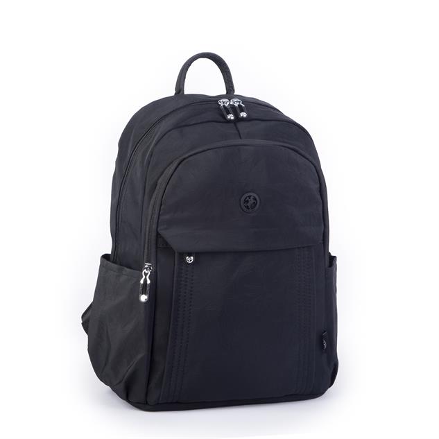 Nas Bag Unisex Büyük Boy Su Geçirmez Çok Gözlü Extra Hafif Sportif Sırt Çantası Siyah