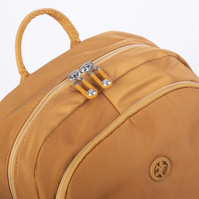 Nas Bag Unisex Büyük Boy Su Geçirmez Çok Gözlü Extra Hafif Sportif Sırt Çantası Hardal 