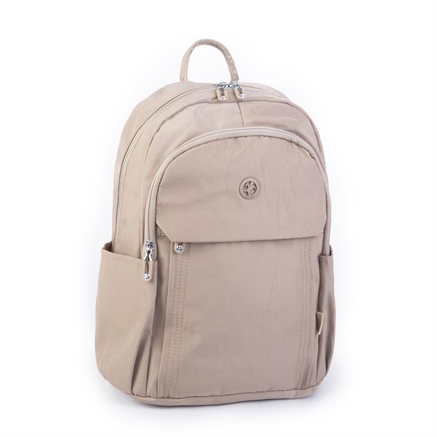 Nas Bag Unisex Büyük Boy Su Geçirmez Çok Gözlü Extra Hafif Sportif Sırt Çantası Vizon 